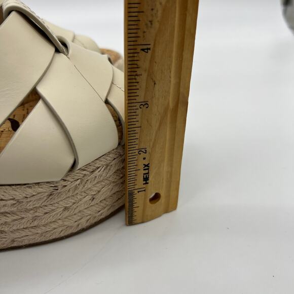 Sam Edelman Shoes Size 10 M Woven Leather Wedges Marietta Modern Ivory - Picture 8 of 14